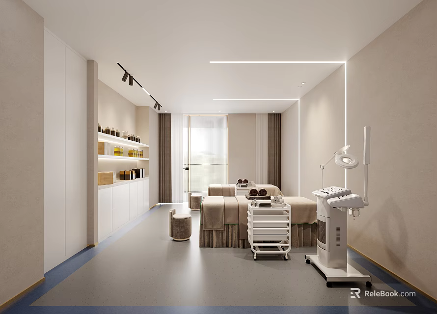 Modern Hospital Outpatient Clinic Interior With Medical Beds And Equipment 3d model 