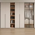 Elegant Modern Wardrobe Interior With Glass Doors Hanging Sections And Storage Drawers