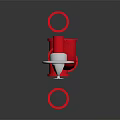 Set of Red Long Strips with Small Components and Mounting Parts