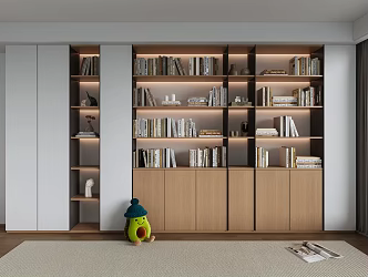Modern bookcase 3d model