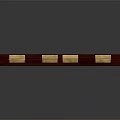 Mahogany Rectangular Wooden Box With Wood Grain Surface And Gold Metal Clasps