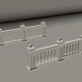 Ornamental White Stone Balustrades With Carved Posts And Intricate Patterns 3d model