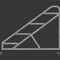 Silver Metal Step Ladder With Four Dark Tread Steps And Wheels
