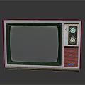 Vintage Panasonic TV With Wooden Frame Gray Screen And Control Knobs