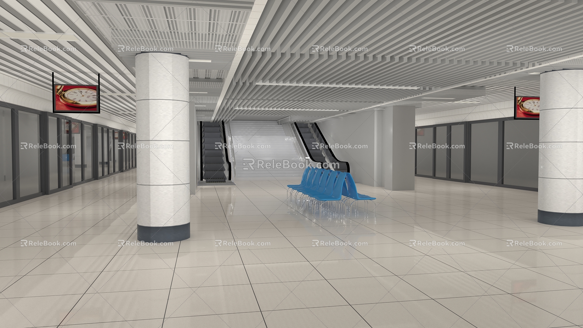 Modern Metro Station Subway Station Platform 3d model