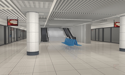 Modern Metro Station Subway Station Platform 3d model