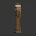 Scenic Arrangement of Columns in Various Styles with Colorful Textures on Black Background