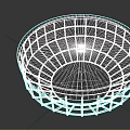 Modern Round Coffee Table With Wooden Top And Black Metal Mesh Base