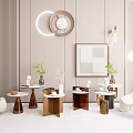Elegant Modern Living Room Interior With Multiple Coffee Tables Green Plants Wall Decor And Lighting