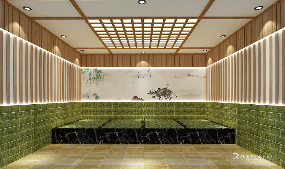 Modern Beauty Hair Salon Interior With Styling Chairs Mirrors And Comfortable Lighting Design 3d model 