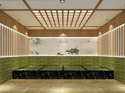 Modern Beauty Hair Salon Interior With Styling Chairs Mirrors And Comfortable Lighting Design 3d model