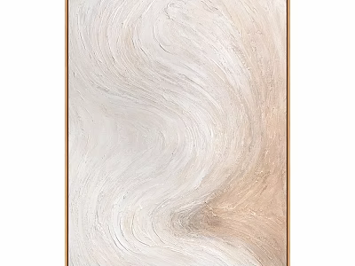 Modern Abstract Wall Decor With Wavy Texture Beige Light Brown And Wooden Frame 3d model