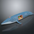 3D Blue Whale Model Displaying Detailed Cutaway Interior With Colorful Structures