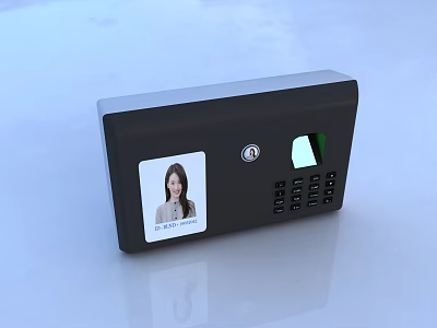 Industrial Biometric Device With Fingerprint Recognition ID Card Verification And Numeric Keypad 3d model