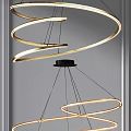 Contemporary Abstract Pendant Lights With Spiral Circular Design And LED Illumination