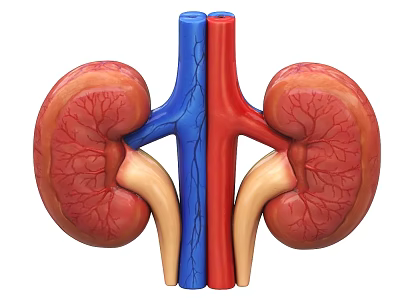 Human Abdominal Organs Kidneys With Blood Vessels And Ureters Anatomical Illustration 3d model