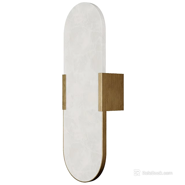 Modern Wall Sconce With White Glass Shade And Brass Metal Frame For Interior Lighting 3d model 