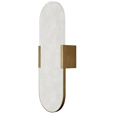 Modern Wall Sconce With White Glass Shade And Brass Metal Frame For Interior Lighting 3d model