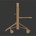 Sturdy Tripod Based Equipment With Wheels Vertical Column And Horizontal Arm 3d model
