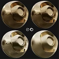 Gold Metallic Round Components With Shiny Surface And Small Ring Accessories