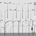 Outdoor Street Lights With Various Modern Designs and Different Structures 3d model