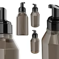 Brown Plastic Bottles With Black Pump Dispensers For Liquid Dispensing In Various Sizes