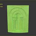 Ancient Stone Arch Scenery With Carved Columns And Sandstone Decorative Details