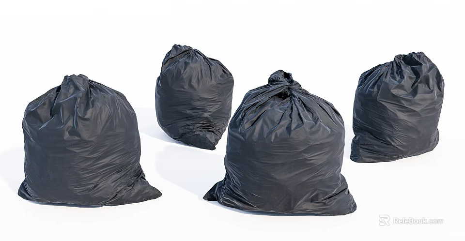 Heavy Duty Black Garbage Bags For Home Use Strong And Durable 3d model 