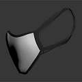 White Protective Mask With Black Straps Modern Design And Comfortable Fit 3d model