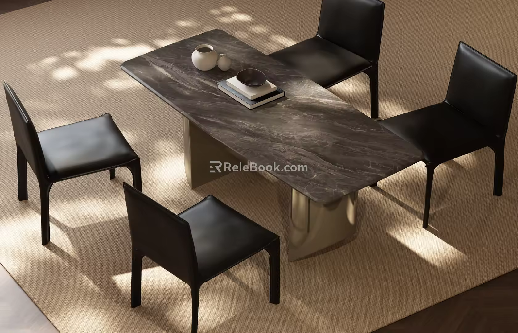 Modern Italian Dining Table and Chair Combination Italian Luxury Dining Table and Chair Combination Italian Dining Table and Chair Combination Modern Dining Table and Chair Combination 3d model