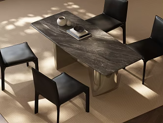 Modern Italian Dining Table and Chair Combination Italian Luxury Dining Table and Chair Combination Italian Dining Table and Chair Combination Modern Dining Table and Chair Combination 3d model