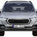 Silver Skoda Station Wagon Car With Stylish Headlights And Wheels