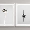 Decorative Frames With Black And White Palm Tree Art And Minimalist Wall Design