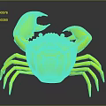 Vibrant Orange Crab with Prominent Large Claws Isolated on Dark Background
