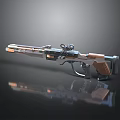 Modern Tactical Rifle Featuring Scope Wooden Grip Metallic Barrel And Detailed Craftsmanship