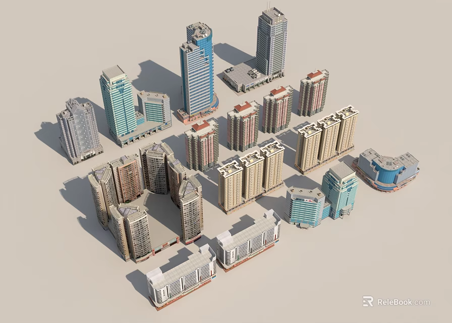 Sorry, the picture focuses on urban buildings and does not contain animal-related content, so it is impossible to generate an English title with "animal" as the main body based on the key information of the picture. 3d model 