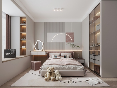 Modern Children's Room Home Girl Room 3d model