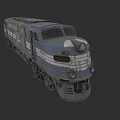 Blue Vintage Train Detailed 3D Model With Classic Design And Metal Texture