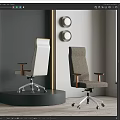Modern Office Chairs Two Styles With Fabric Leather Wooden Armrests Swivel Base And Wheels