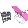 Pink Medical Gynecological Examination Table With Adjustable Metal Frame And Parts