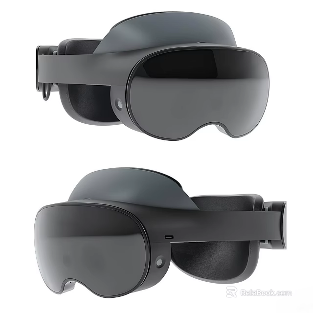 Sleek Black VR Headset Modern Digital Gadget for Virtual Reality Experience 3d model 