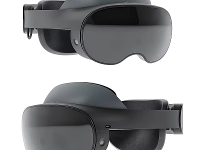 Sleek Black VR Headset Modern Digital Gadget for Virtual Reality Experience 3d model