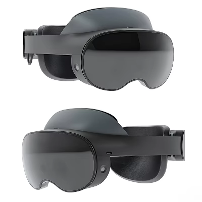 Sleek Black VR Headset Modern Digital Gadget for Virtual Reality Experience 3d model