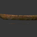Rustic Wooden Boat With Seats And Two Wooden Oars On Reflective Surface