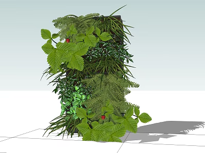 Living Plant Wall Design With Lush Green Foliage And Varied Indoor Plants 3d model
