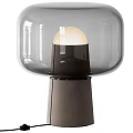 Modern Table Lamp With Transparent Glass Shade And Leather Base Design 3d model