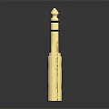 Premium Golden Metal Audio Plug with Glossy Finish for Headphone Audio Connection