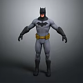 Batman Game Movie Character 3D Model With Gray Costume Yellow Utility Belt And Black Cowl