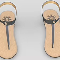 Black Leather Thong Sandals with Flat Sole and Comfortable Insole for Casual Wear