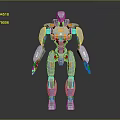 Futuristic Metallic Robot Character With Silver And Orange Accents And Humanoid Structure 3d model